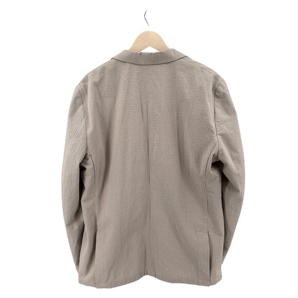 Joe Joseph Aboud Pinstripe Blazer Men's Slim Fit Seersucker XXL Cotton Beige LS - Picture 4 of 7